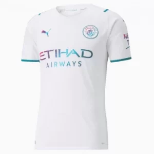 Image of PUMA Man City Away Authentic Mens Jersey, Aquamarine, size 2X Large, Clothing