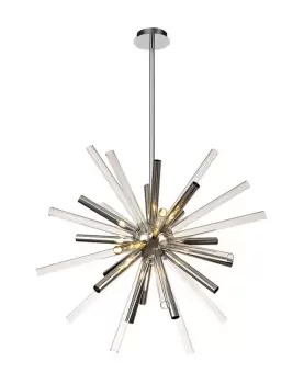 Image of Ceiling Pendant 16 Light G9, Clear & Chrome, Polished Chrome