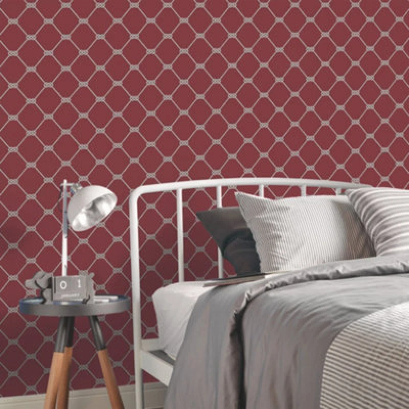 Image of Galerie Deauville 2 Red White Nautical Rope Smooth Wallpaper
