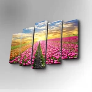 Image of 5PUC-033 Multicolor Decorative Canvas Painting (5 Pieces)