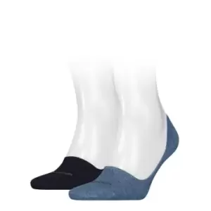 Image of Calvin Klein Klein Foot Invisible Socks 2 Pack Mens - Blue