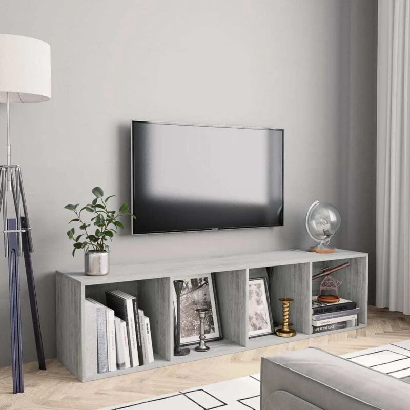 Image of VIDAXL Book Cabinet/TV Cabinet Concrete Grey 143x30x36cm vidaXL 8719883674261
