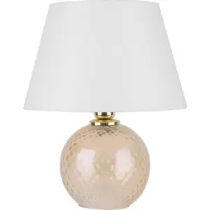 image of Zumaline Lampa Table Lamp with Round Tapered Shade, White, 1x E27