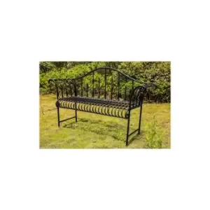 Image of BIRCHTREE Metal Garden Bench MGB01 Black