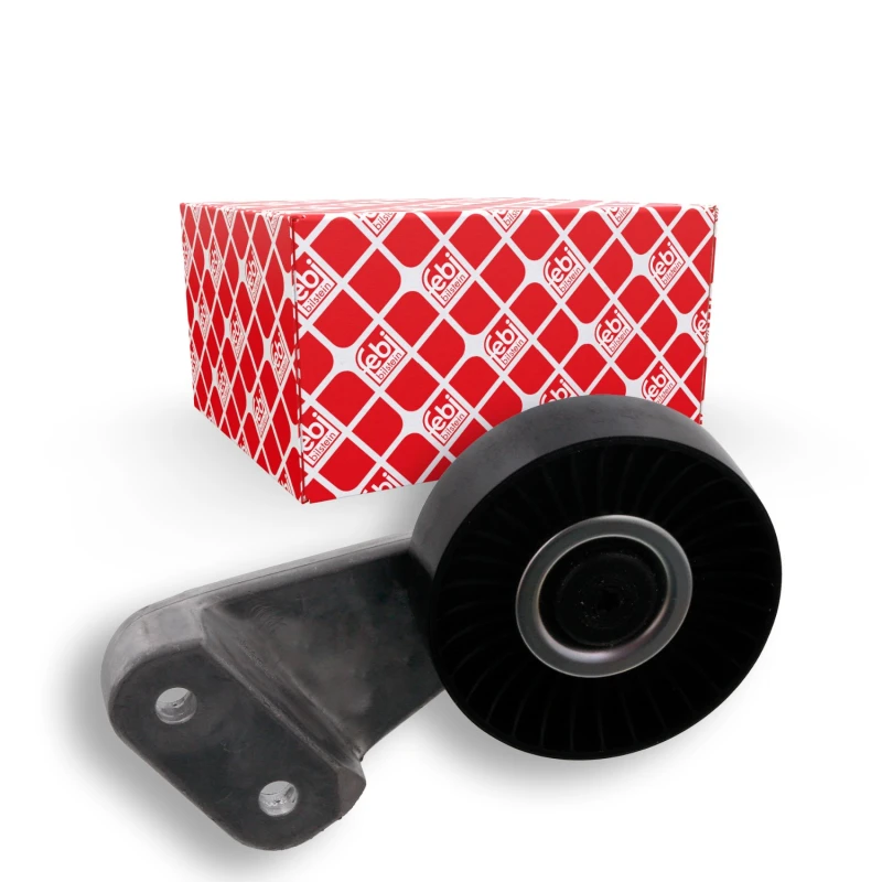 Image of FEBI BILSTEIN 33182 Idler Pulley with holder Plastic Deflection/Guide Pulley,v-ribbed belt (312)