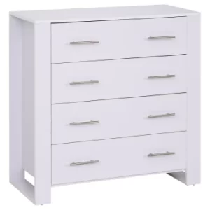 image of HOMCOM Particle Board 4-Drawer Bedroom Cabinet White