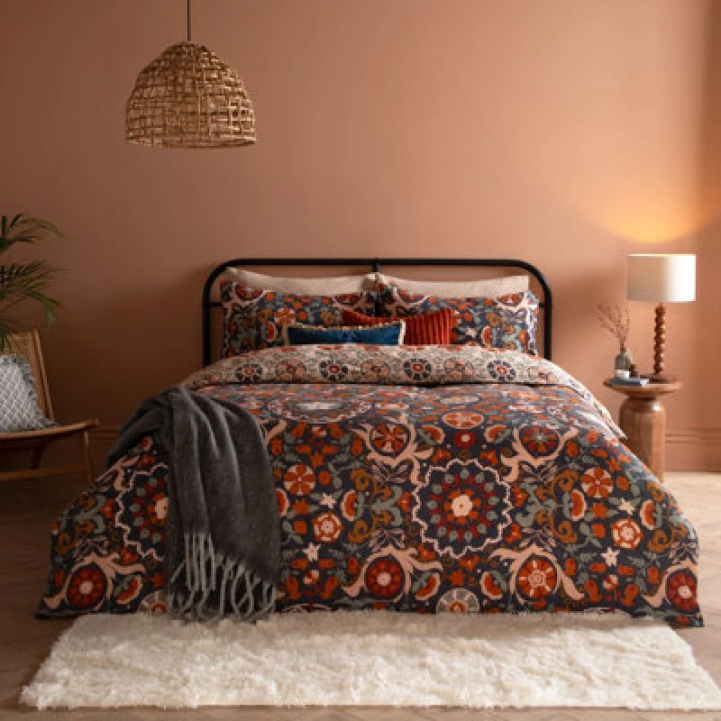 Image of Furn Furn Kinfolk Floral Duvet Cover Set in Blue Size: Double Blue Double Unisex 5025532357687