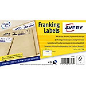 Image of Avery FL12 Franking Labels Special format White 215 x 45mm 250 Sheets of 2 Labels 250 Sheets of 2 Labels