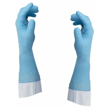 Image of Disposable Gloves, Blue, Nitrile, Powder Free, Textured, Size 10, PK-50 - Ansell
