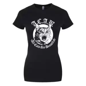 Image of Grindstore Womens/Ladies All Cats Are Beautiful T-Shirt (L) (Black)