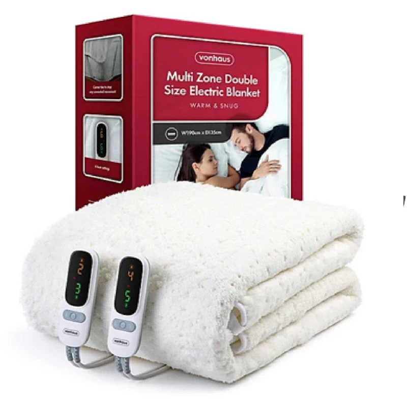 Image of VonHaus Double Size Multi Zone Electric Blanket White unisex Double
