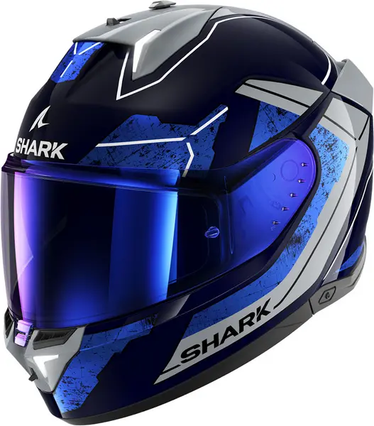 Image of Shark SKWAL i3 Rhad Blue Chrom Silver BUS Full Face Helmet XL