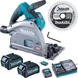 Image of Makita SP001G 40v Max XGT Cordless Brushless Plunge Saw 165mm 2 x 2.5ah Li-ion Charger Bag