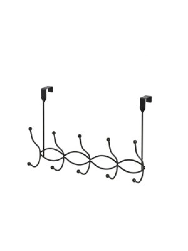 Image of Showerdrape Waves Black Over Door Storage Hooks