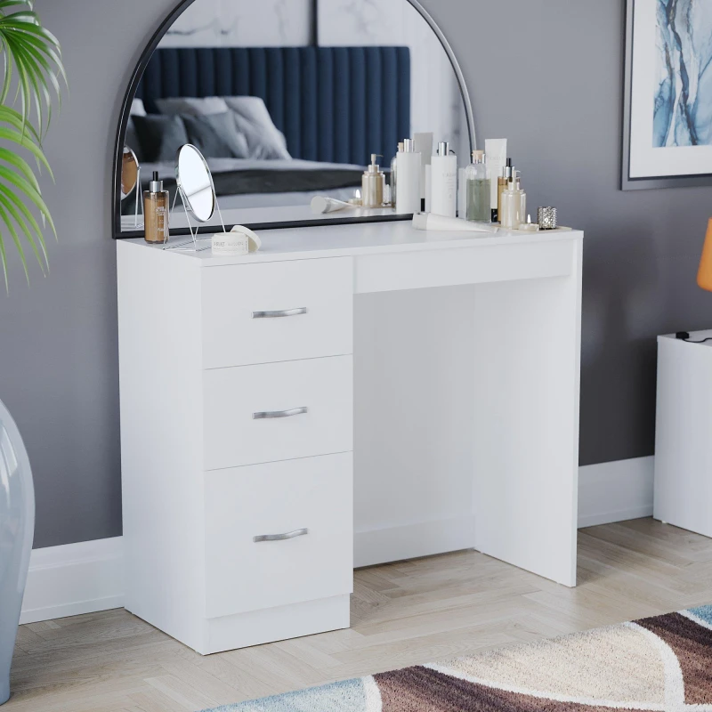 Image of Lassic Vida Designs Riano 3 Drawer Dressing Table White unisex 3 Drawer