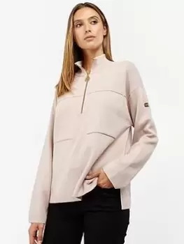 Image of Barbour International Rushmoor Half Zip Knit - Pink, Size 8, Women