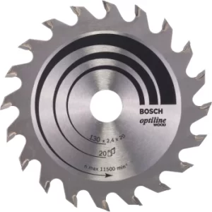 image of 2608640582 Optiline Wood 130X20Mm Circular Saw Blade 20T