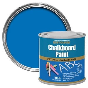 Image of Rust-Oleum Blue Matt Chalkboard Paint 0.25L