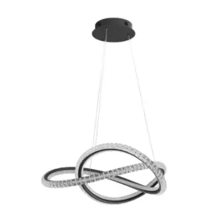 Image of Netlighting Merano Hawaii Integrated LED Pendant Ceiling Light Sandy Black Alumi