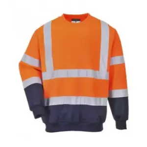 Image of Portwest Mens Hi-Vis Two Tone Sweatshirt (L) (Orange/Navy)