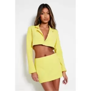 Image of I Saw It First Yellow Cropped Blazer - Yellow