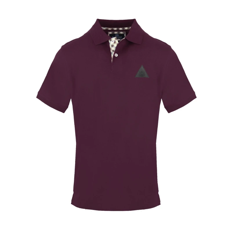Image of Aquascutum Mens Polo Short Sleeve Polo Shirt Short Sleeve Polos Small Red 54105308350