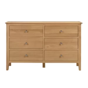 image of Cotswold 6 Drawer Wide Chest Light Oak