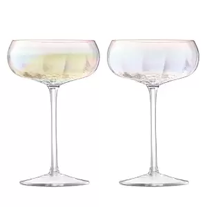 Image of Lsa Iridescent Champagne Saucers, Set of 2
