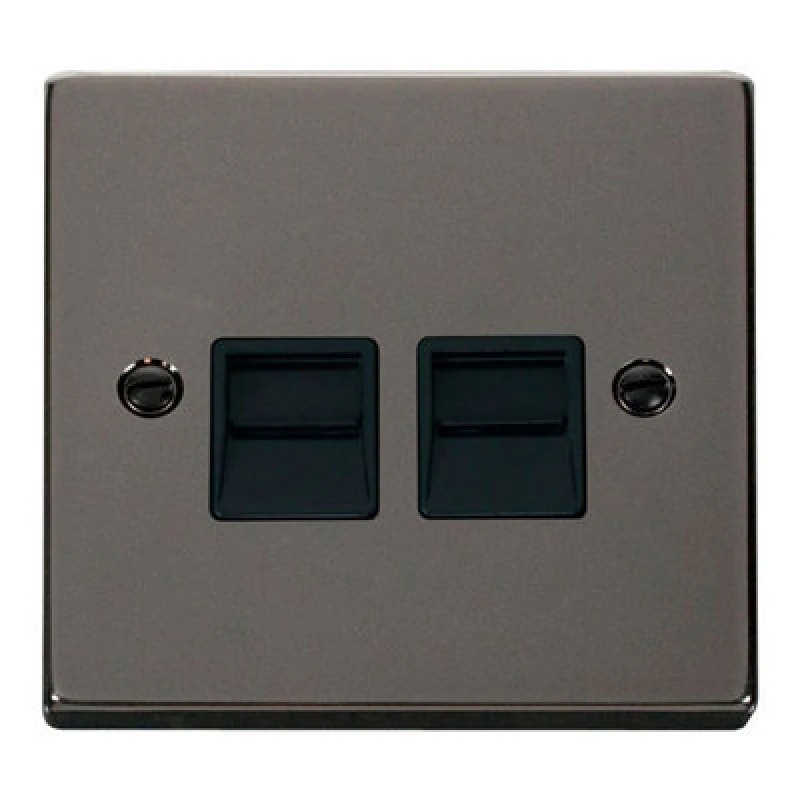 Image of SE Home Black Nickel Master Telephone Twin Socket Black