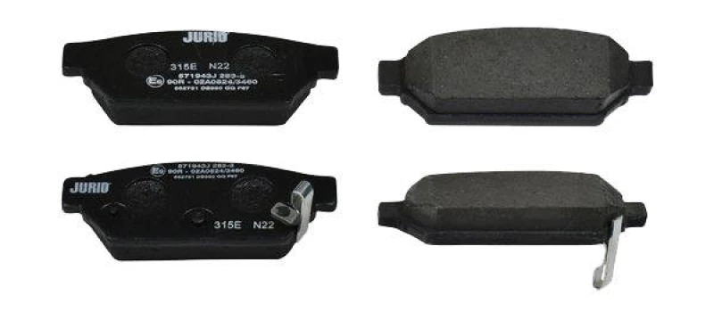 Image of JURID 571943J Brake pad set with acoustic wear warning, without accessories Brake Pad Set,disc brake (402)