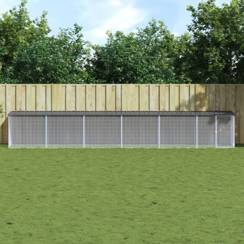 Image of VIDAXL Chicken Cage with Roof Anthracite 603x98x90cm Galvanised Steel Vidaxl 8720845916664