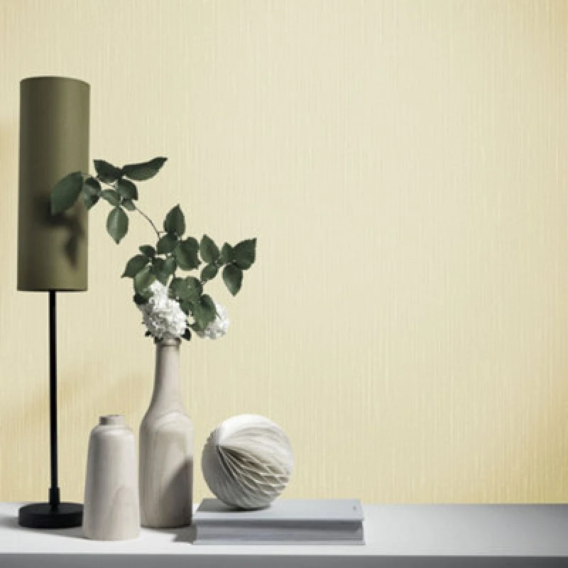 Image of Galerie Elle Decoration Light Gold Plain Structure Embossed Wallpaper