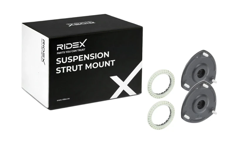 Image of RIDEX 1180S0674 Top strut mount Front axle both sides, with bearing(s) Suspension Strut Support Bearing (1180)