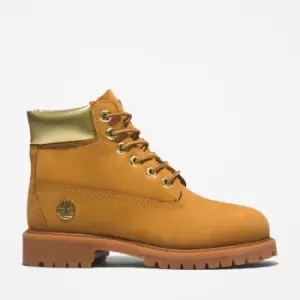 Image of Timberland Premium 6" Boot For Junior In Yellow/gold Light Brown Kids, Size 3.5