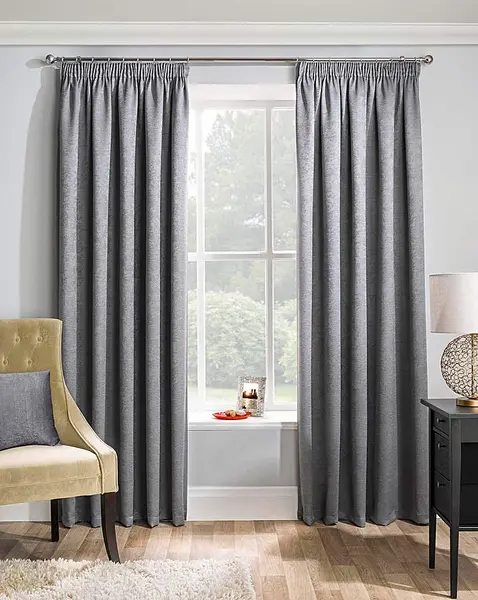 image of JD Williams Matrix Pencil Pleat Curtain Grey 117 x 137cm MN15404