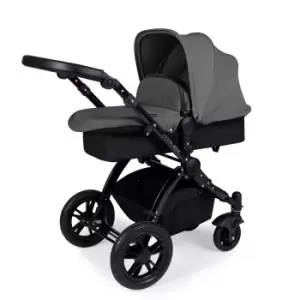 image of Ickle Bubba Stomp V3 2 in 1 Pushchair - Graphite Grey on Black with Black Handles