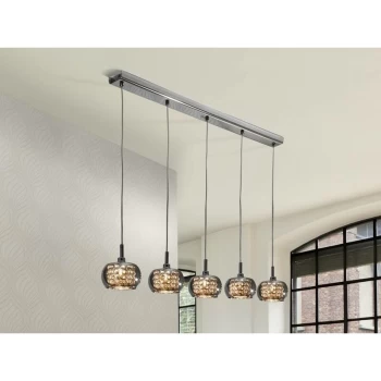 image of Schuller Ari - 5 Light Crystal Hanging Ceiling Pendant Mirror, G9