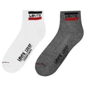 image of Levis 2 Pack Mid Socks - White