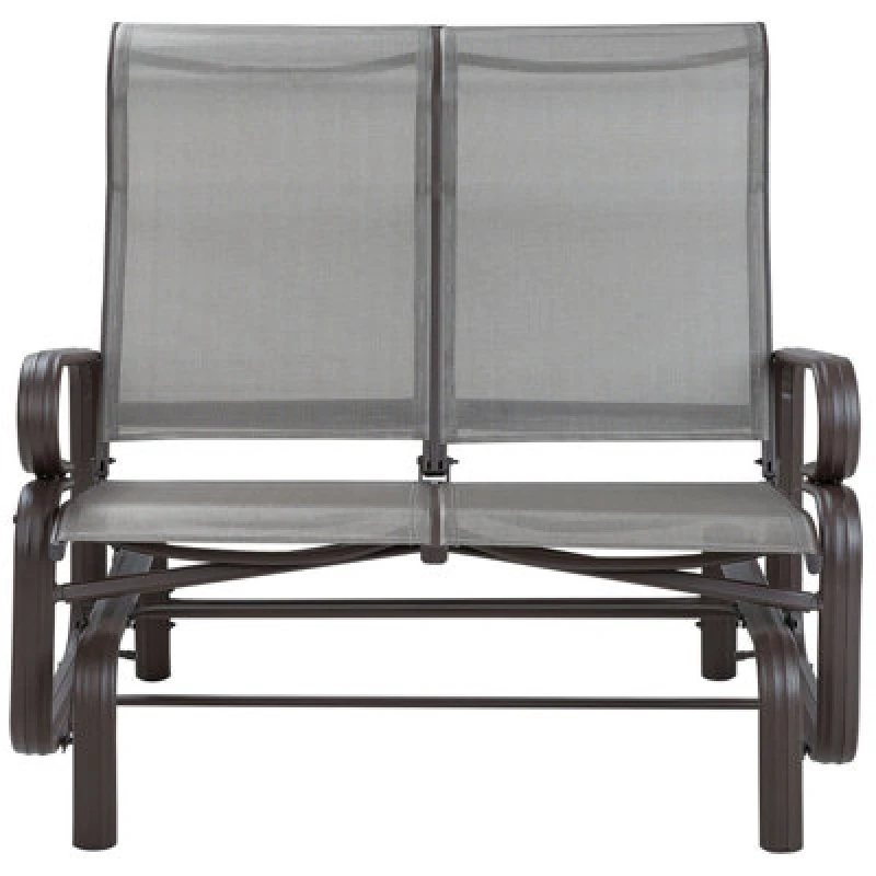 Image of Beliani Garden Bench Borgio 114cm Metal Brown/ Grey