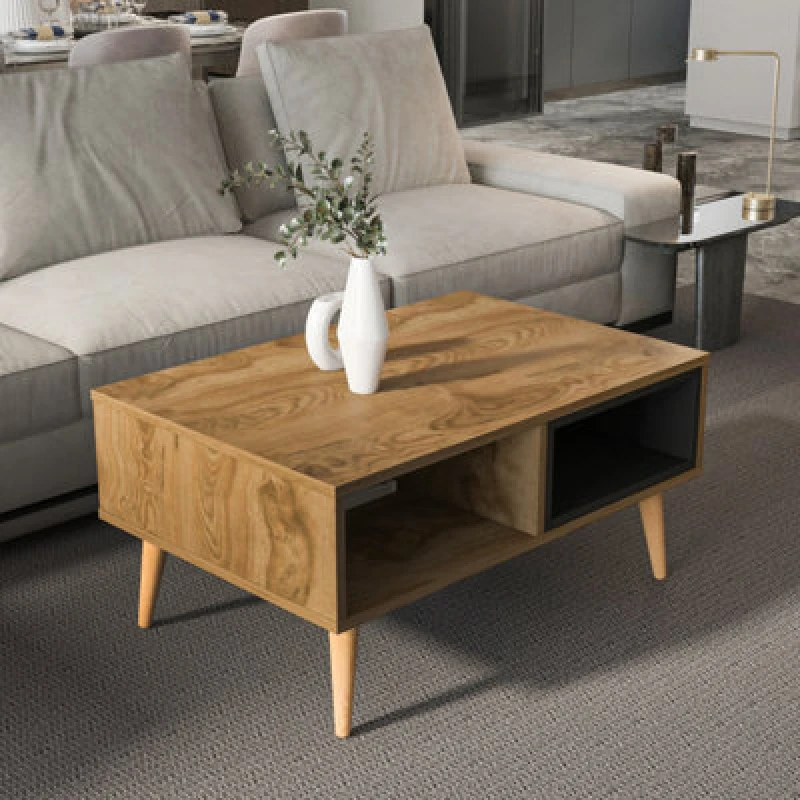 Image of Decorotika Oberon 90 Cm Coffee Table - Oud Black