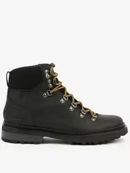 Image of Barbour Belgrave Leather Lace Up Ankle Boot - Black, Size 4, Women