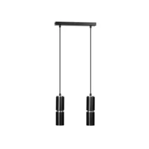 image of Modesto Black Bar Pendant Ceiling Light 2x GU10