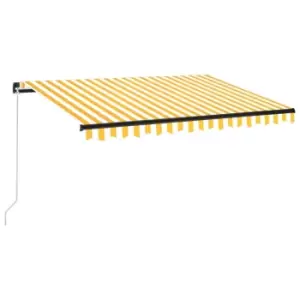 Image of Vidaxl Manual Retractable Awning 350X250 Cm Yellow And White
