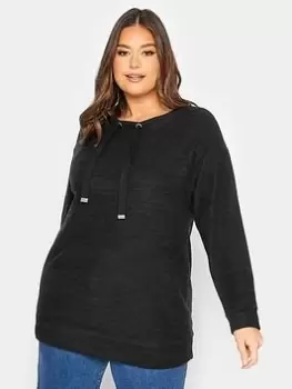 image of Yours Soft Touch High Neck Jumper - Black, Size 18, Women