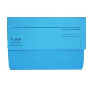 Image of Exacompta Forever Document Wallet Manilla Foolscap Bright Blue Pack of