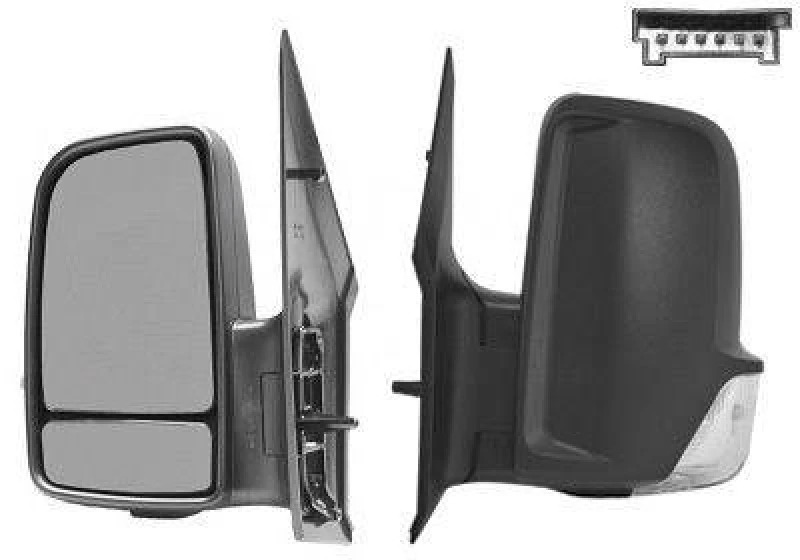 Image of VAN WEZEL 3077807 Wing mirror * HAGUS * Left, black, Short mirror arm Outside Mirror (50)
