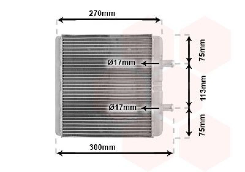 Image of VAN WEZEL Heater matrix VAN WEZEL 28006048