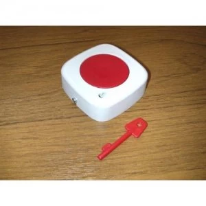 image of Knight Panic Button Personal Attack Alarm Latching/Non-Latching White Plastic - Single Button Non-Latch Centre Push