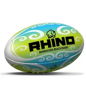 image of Rhino BarraCuda Beach Pro Rugby Ball Green/Blue/Wht 4.5