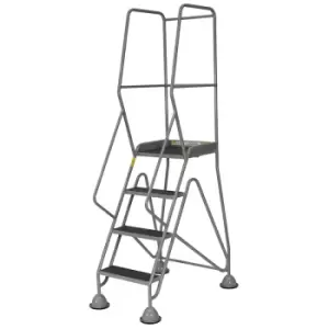 Image of Fort Gamma Easy Glide Mobile Safety Steps with 2 Aluminium Treads - 1500 x 570 x 670mm
